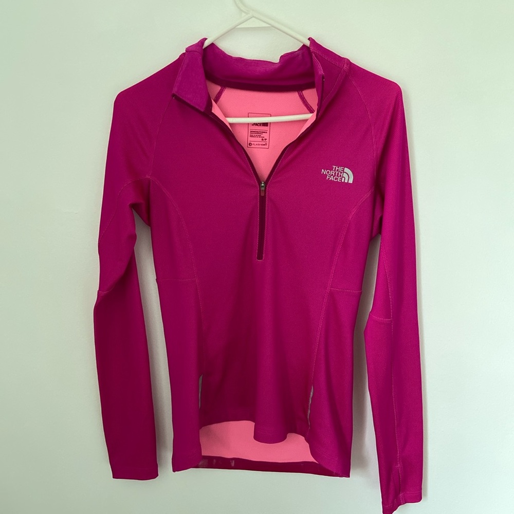 Pink Quarter zip from The North Face. Size small.